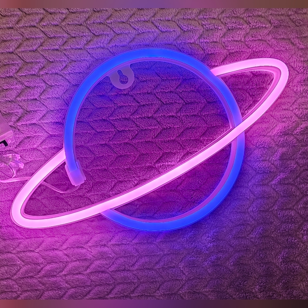 Blue And Pink Planet Light USB Or Battery